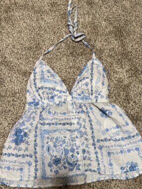 Hollister blue halter top size S